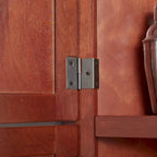 Credenza angolare da cucina a 4 ripiani in stile rustico con 8 ante, armadio alto e ripiani regolabili