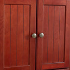 Credenza angolare da cucina a 4 ripiani in stile rustico con 8 ante, armadio alto e ripiani regolabili