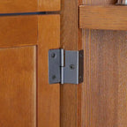 Credenza angolare da cucina a 4 ripiani in stile rustico con 8 ante, armadio alto e ripiani regolabili