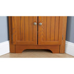 Credenza angolare da cucina a 4 ripiani in stile rustico con 8 ante, armadio alto e ripiani regolabili