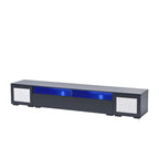 Mobile TV nero da 82,6" con ante a pressione e luci a LED per TV fino a 90"