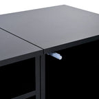 Mobile TV nero da 82,6" con ante a pressione e luci a LED per TV fino a 90"
