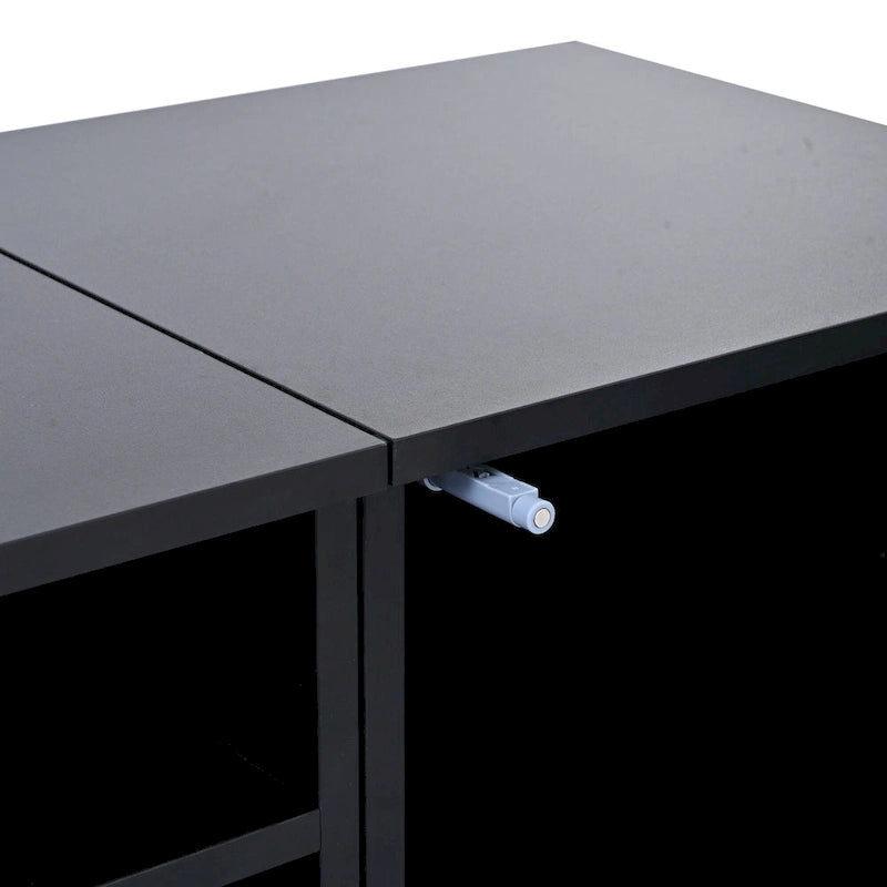 Mobile TV nero da 82,6" con ante a pressione e luci a LED per TV fino a 90"