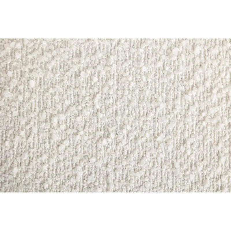 Poltrona a botte in bouclé bianco crema 31 con base girevole