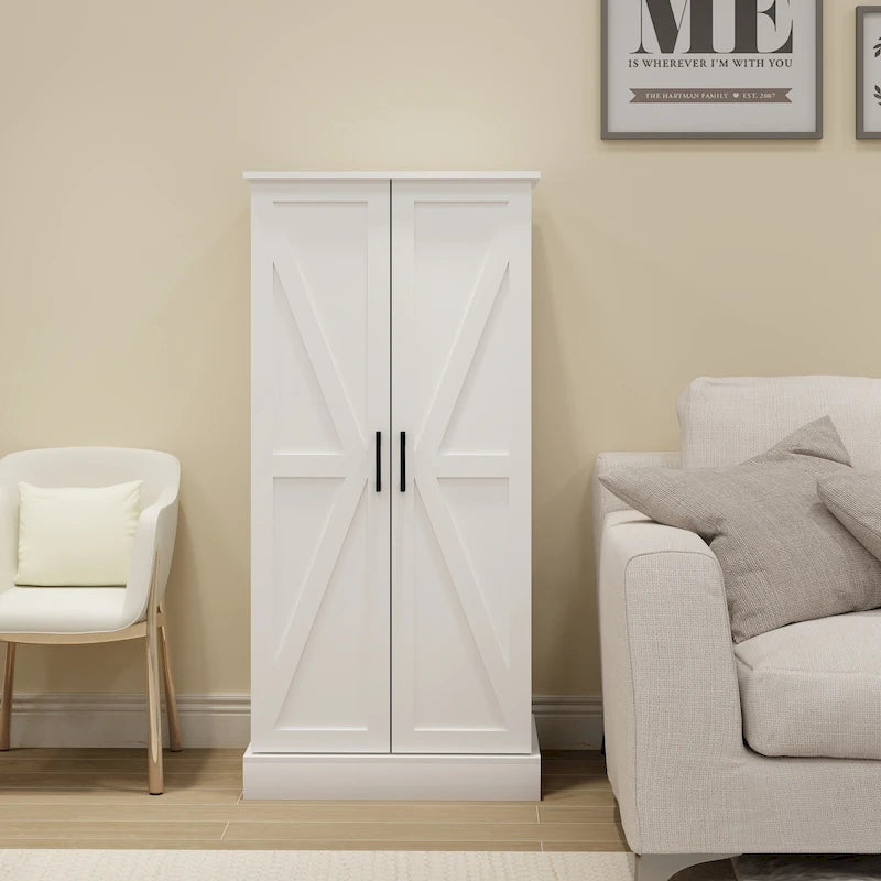 Credenza per dispensa da cucina a 50 LED, mobiletto a buffet autoportante con 2 ante con ripiani e 2 mensole regolabili