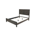 Letto Matrimoniale 1pz Contemporaneo Rustico Espresso con Testiera in Legno a X Design Unico Arredamento Camera da Letto