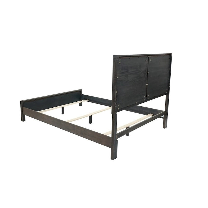 Letto Matrimoniale 1pz Contemporaneo Rustico Espresso con Testiera in Legno a X Design Unico Arredamento Camera da Letto