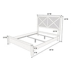 Letto Matrimoniale 1pz Contemporaneo Rustico Espresso con Testiera in Legno a X Design Unico Arredamento Camera da Letto
