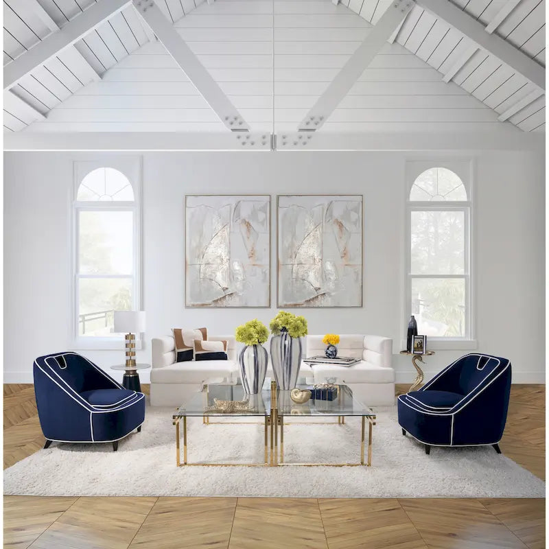 Poltrona d'Appoggio Moderna Imbottita Bicolore - 71 x 76 x 79 cm