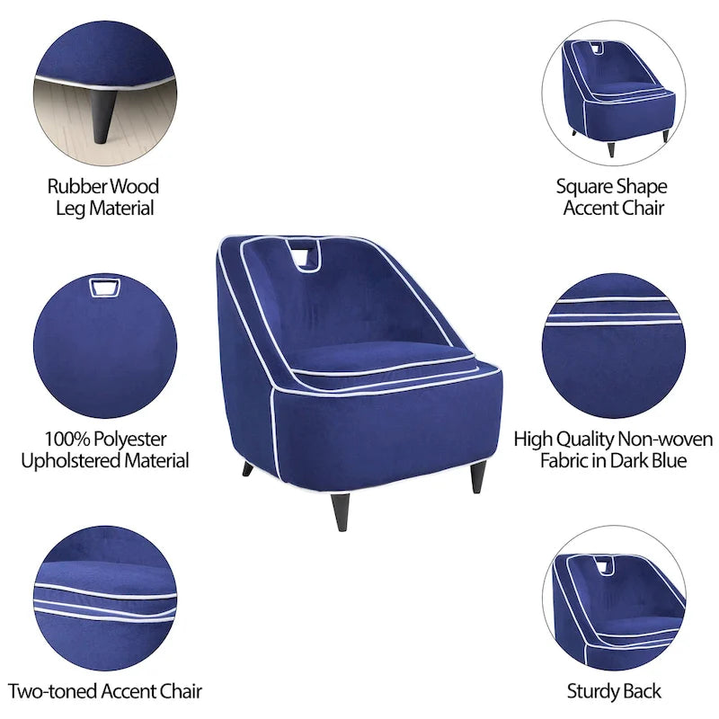 Poltrona d'Appoggio Moderna Imbottita Bicolore - 71 x 76 x 79 cm
