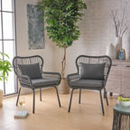 Tolovana Indoor Steel and Rope Club Chairs with Cushioned by 