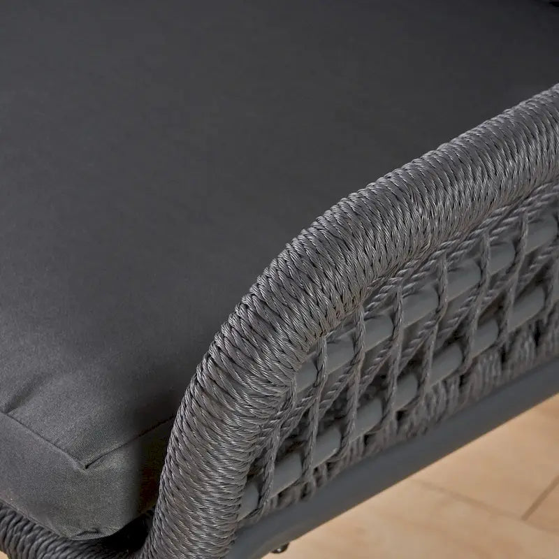 Poltrone da Club da Interno in Acciaio e Corda con Cuscini