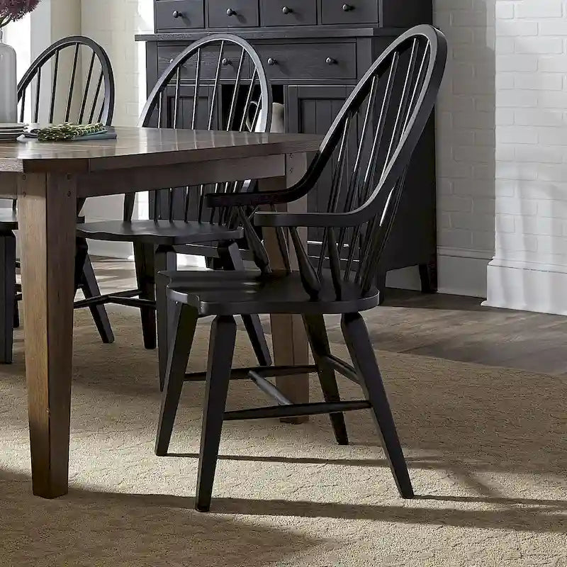  Hearthstone Ridge Black Windsor Back Arm Chair