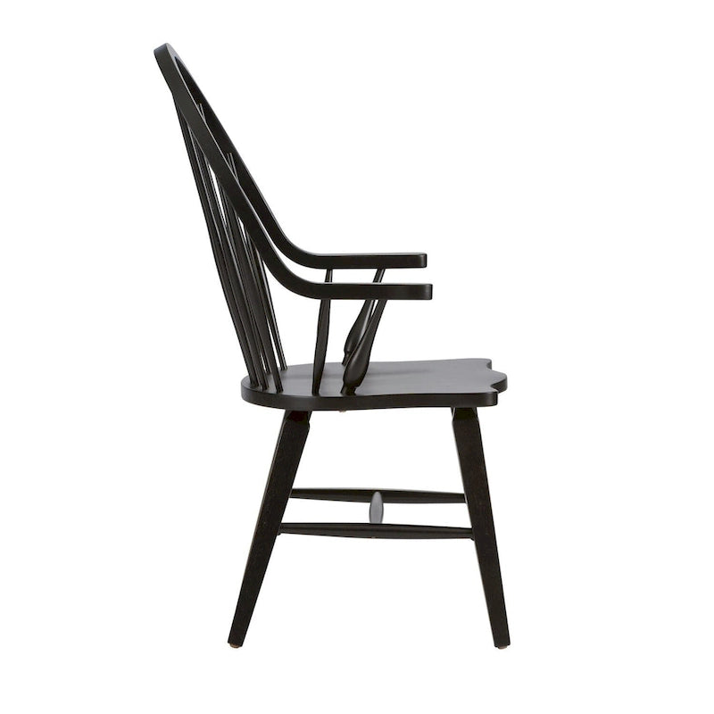 Sedia con braccioli Black Windsor Back