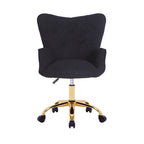 Sedia da Ufficio Girevole, Tessuto Teddy, Gambe Cromate Oro
