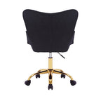 Sedia da Ufficio Girevole, Tessuto Teddy, Gambe Cromate Oro