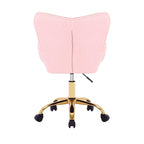 Sedia da Ufficio Girevole, Tessuto Teddy, Gambe Cromate Oro
