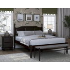 Letto matrimoniale Kyle 100% legno massello con pannelli rialzati e colonne tornite