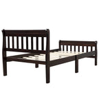 Letto a piattaforma in legno con testiera e pediera