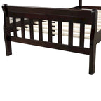 Letto a piattaforma in legno con testiera e pediera