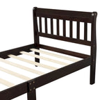 Letto a piattaforma in legno con testiera e pediera