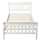 Letto a piattaforma in legno con testiera e pediera