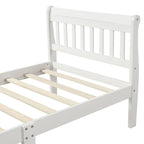 Letto a piattaforma in legno con testiera e pediera