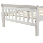 Letto a piattaforma in legno con testiera e pediera