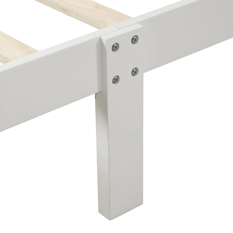 Letto a piattaforma in legno con testiera e pediera