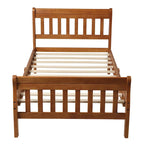 Letto a piattaforma in legno con testiera e pediera
