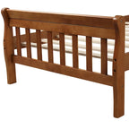 Letto a piattaforma in legno con testiera e pediera