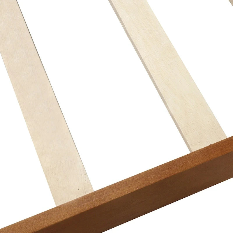 Letto a piattaforma in legno con testiera e pediera