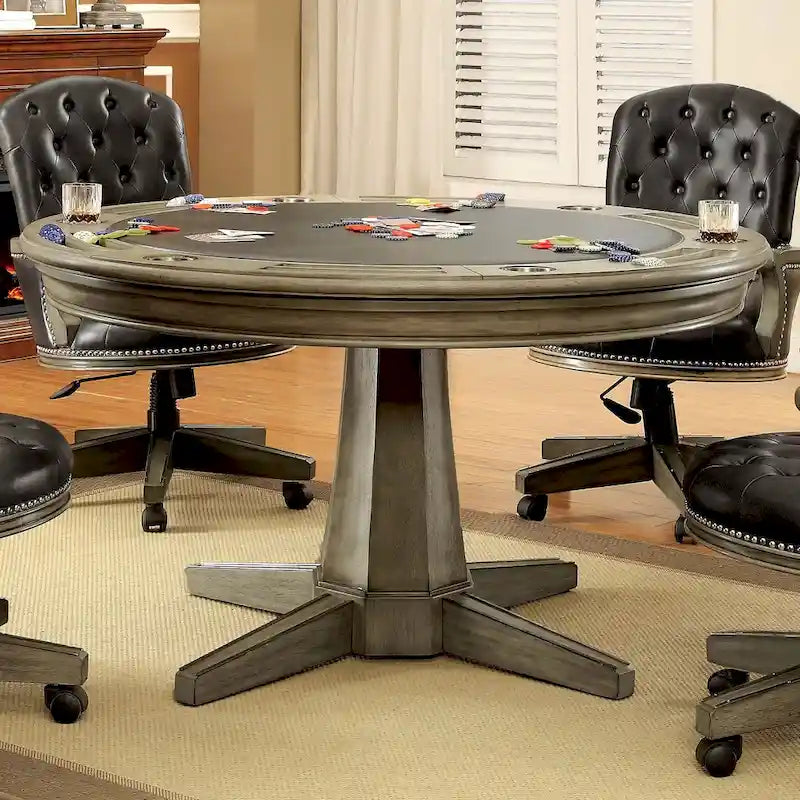 Nami Traditional Grey Solid Wood Game Table by 