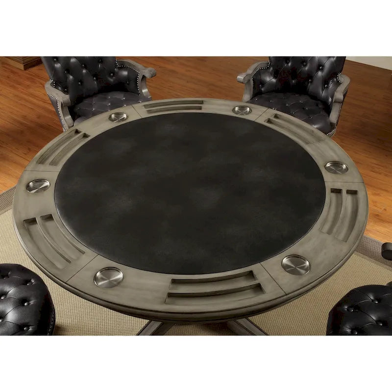 Tavolo da gioco tradizionale in legno massello grigio