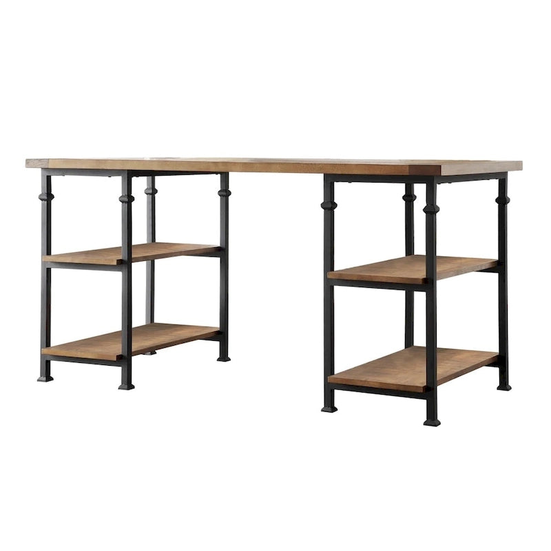 Set scrivania e libreria da 40 pollici in 3 pezzi vintage industriale moderno