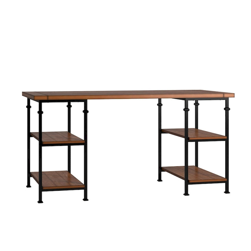 Set scrivania e libreria da 40 pollici in 3 pezzi vintage industriale moderno