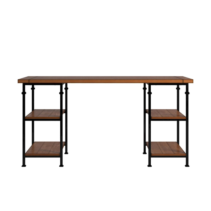 Set scrivania e libreria da 40 pollici in 3 pezzi vintage industriale moderno