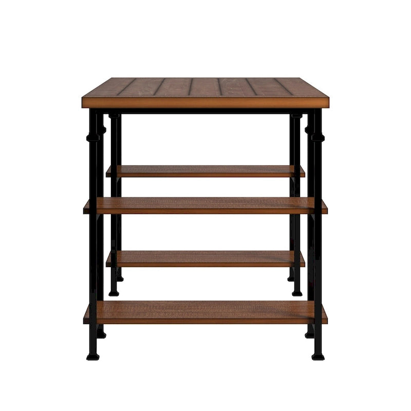 Set scrivania e libreria da 40 pollici in 3 pezzi vintage industriale moderno