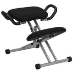 Sedia da ufficio ergonomica inginocchiata con maniglie in tessuto