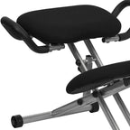 Sedia da ufficio ergonomica inginocchiata con maniglie in tessuto