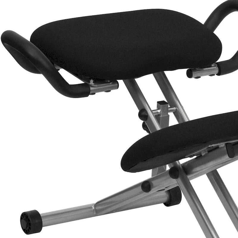 Sedia da ufficio ergonomica inginocchiata con maniglie in tessuto