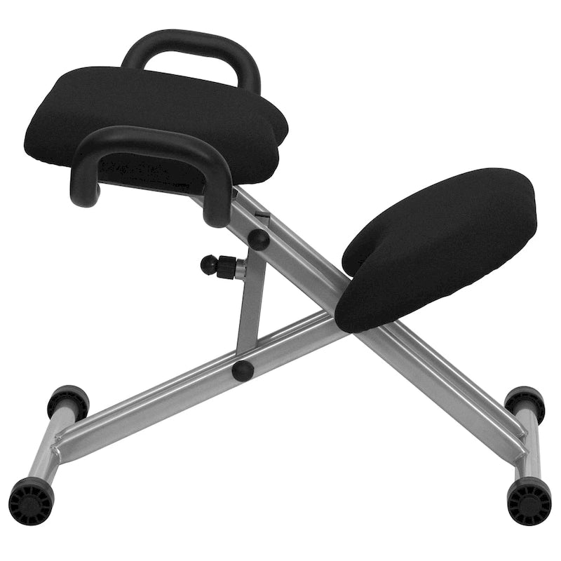 Sedia da ufficio ergonomica inginocchiata con maniglie in tessuto
