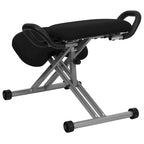 Sedia da ufficio ergonomica inginocchiata con maniglie in tessuto