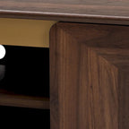 Mobile TV a 2 ante in legno con finitura noce stile Mid-Century Modern Transizionale