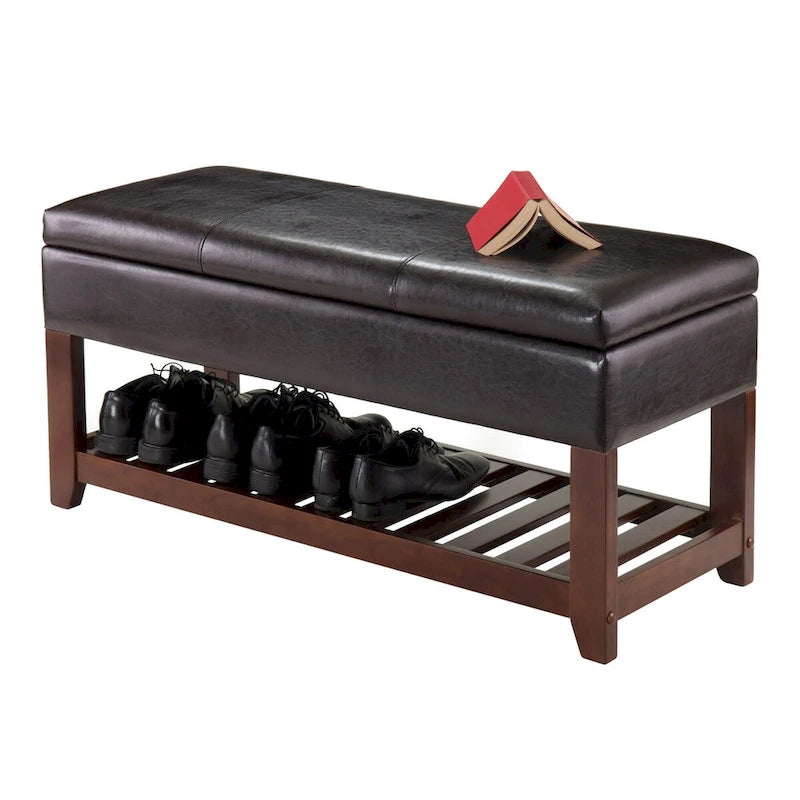 Panca contenitore, espresso e noce - 42,52 L x 15,75 P x 20,47