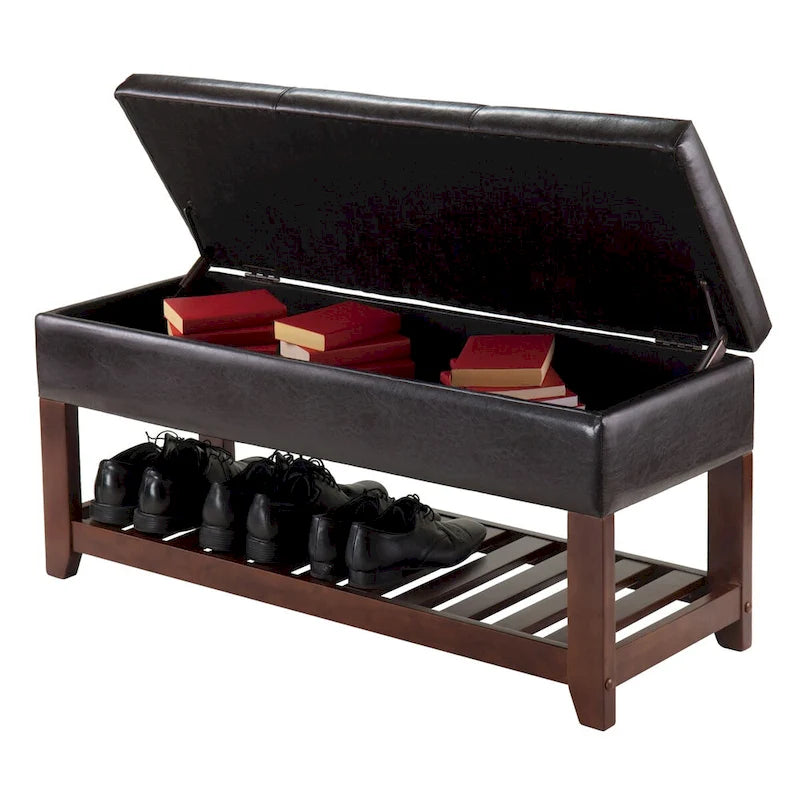 Panca contenitore, espresso e noce - 42,52 L x 15,75 P x 20,47