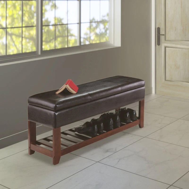 Panca contenitore, espresso e noce - 42,52 L x 15,75 P x 20,47