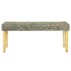 Panca 43.3 in rattan naturale Kubu e legno massello di mango
