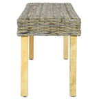 Panca 43.3 in rattan naturale Kubu e legno massello di mango
