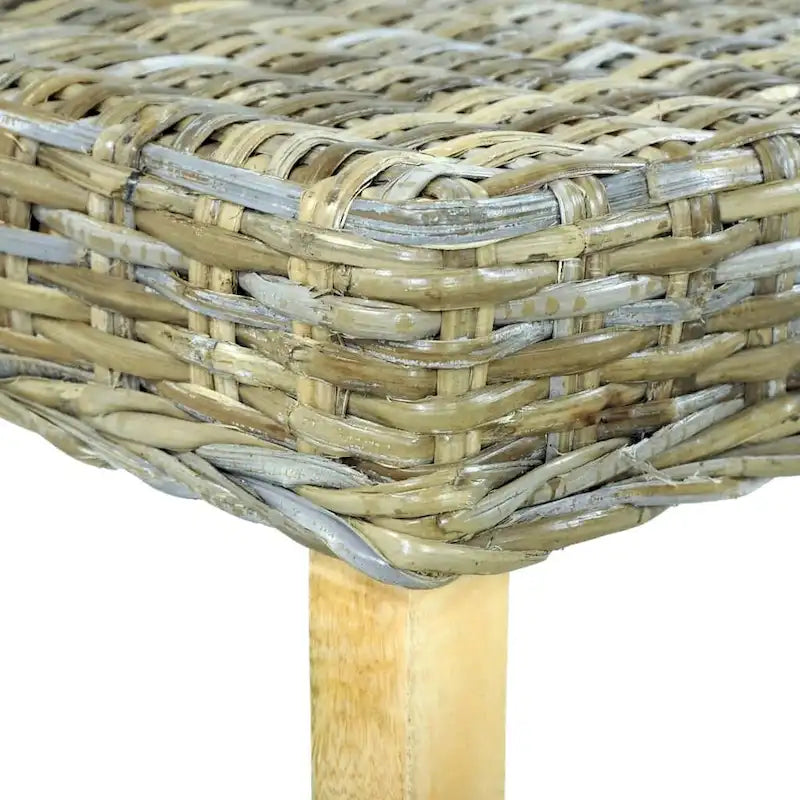 Panca 43.3 in rattan naturale Kubu e legno massello di mango